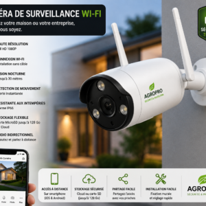 Caméra de surveillance Wi-Fi professionnelle Full HD IP66
