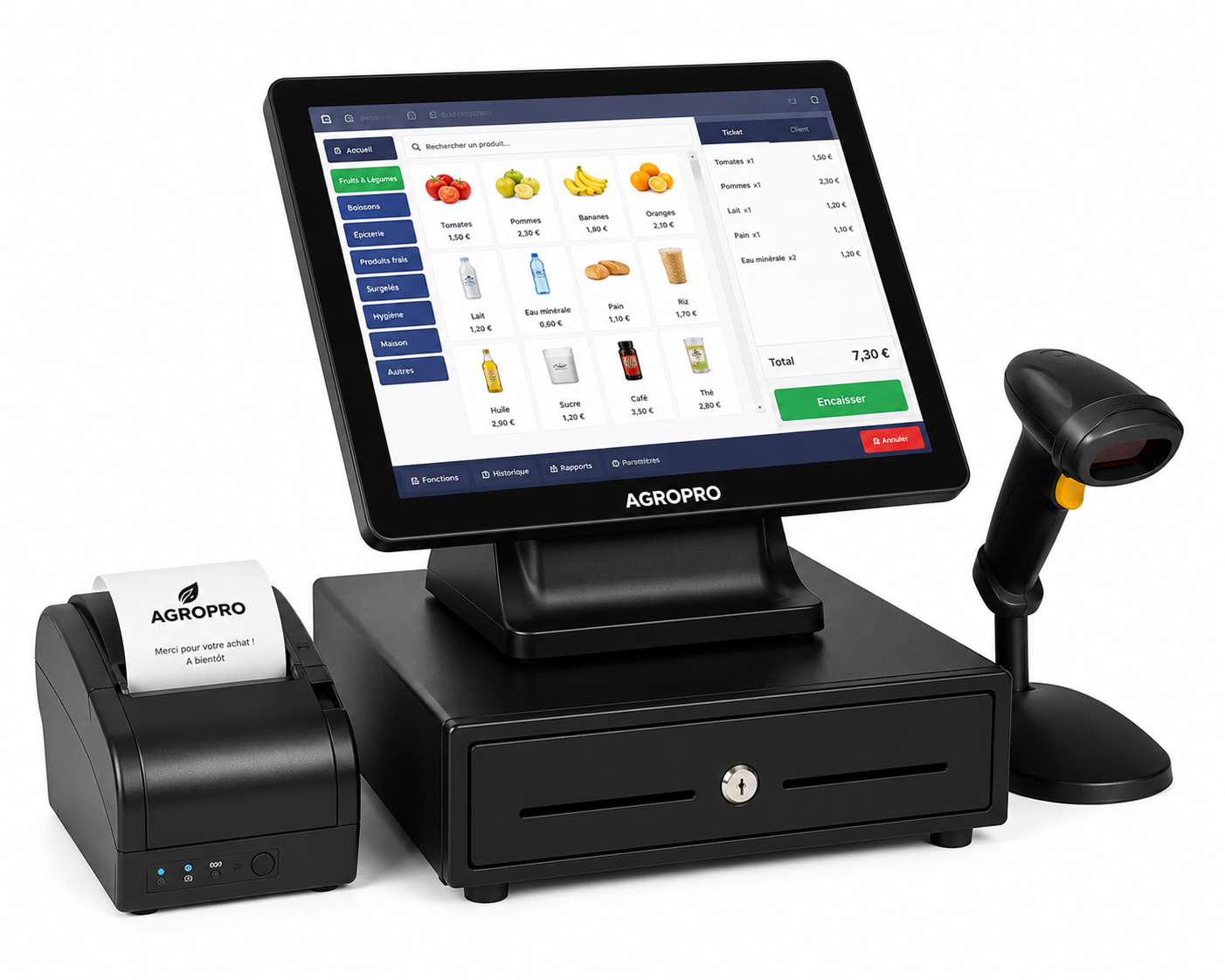 Caisse tactile professionnelle tout-en-un 15 pouces