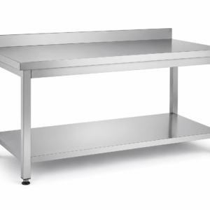 Table inox professionnelle avec étagère basse