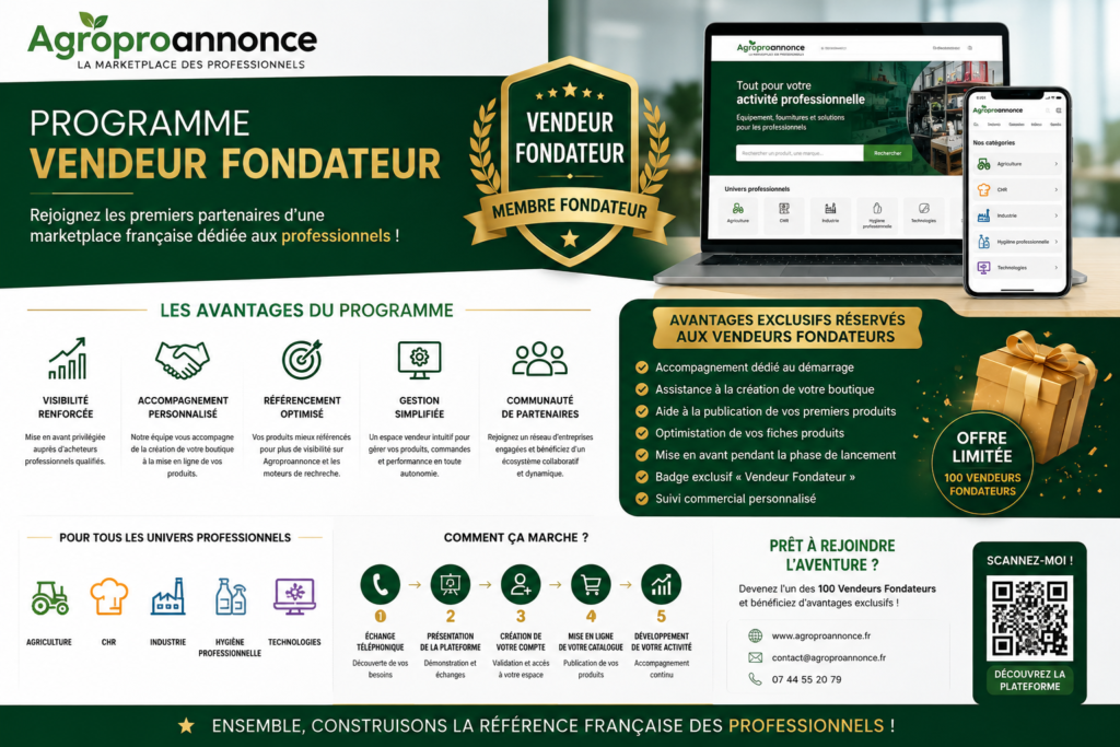 Rejoignez les premiers partenaires d'une marketplace française dédiée aux professionnels